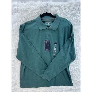 Architect Men's Long Sleeve Polo Shirt XXL Teal Green NWT Premium